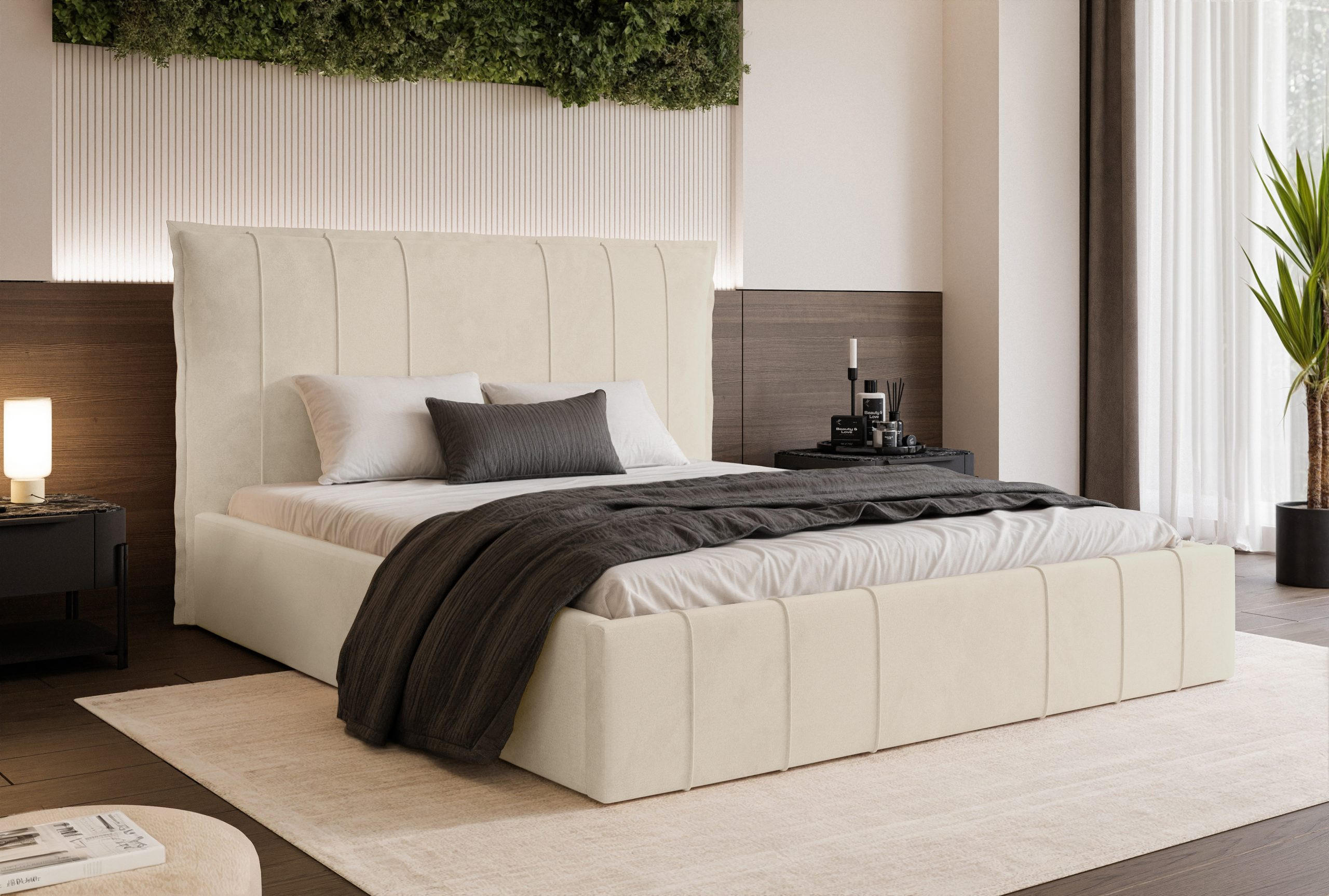 POLSTERBETT Acate 120x200 cm, Creme - Creme, Textil (120/200cm) - Fedve