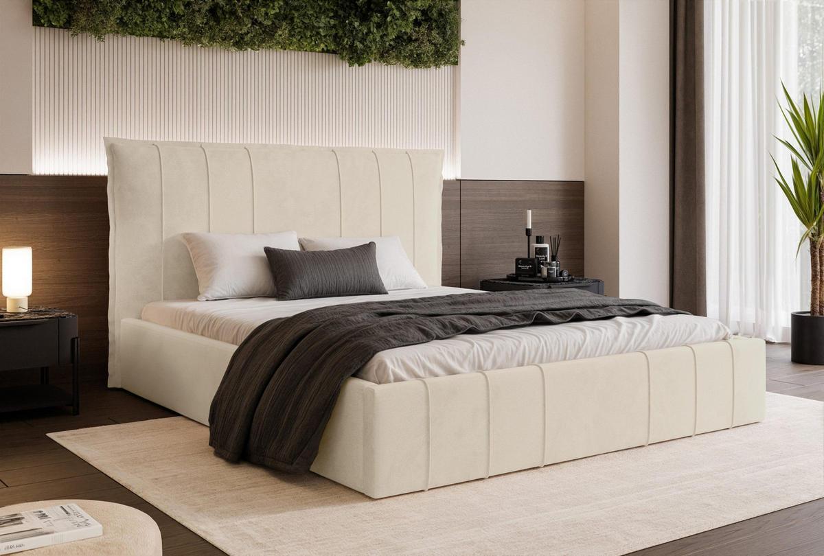 POLSTERBETT Acate 120x200 cm, Creme - Creme, Textil (120/200cm) - Fedve