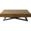 COUCHTISCH Cavetta U höhenverstellbar ausziehbar, Lefkas Eiche 120-200/80/27-76 cm - Alteiche/Schwarz, Holzwerkstoff/Metall (80/120/76cm) - WFL GROUP
