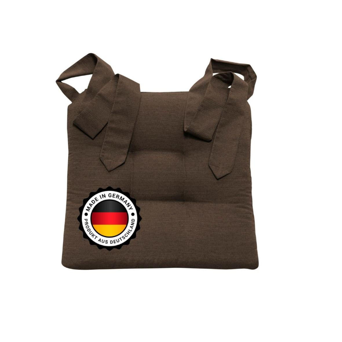 STUHLKISSEN mit Schleifenband - Braun, Textil (46/42/7cm) - Bonvionn