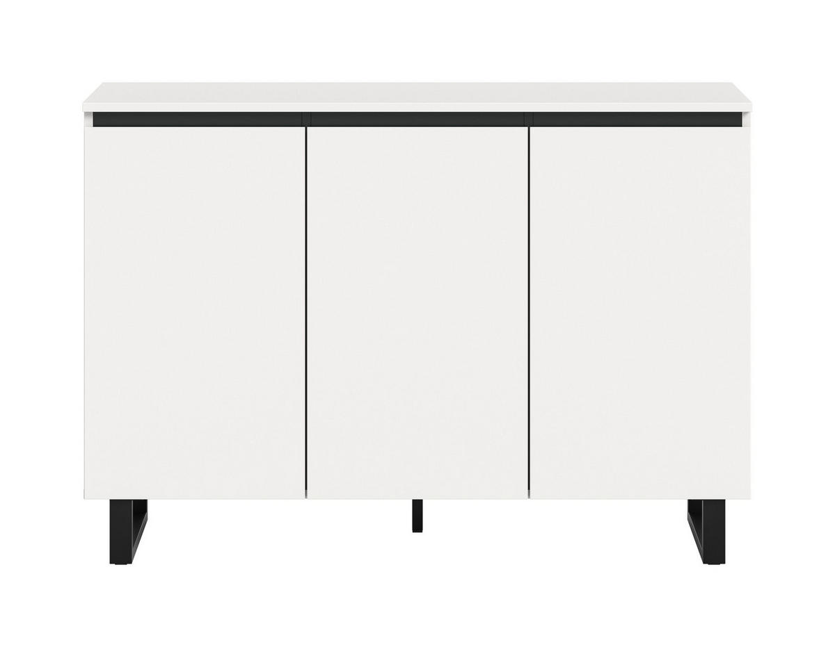 SIDEBOARD Estela (B/H/T: ca. 120/84/36 cm) in weiß/weiß - Weiß, Holzwerkstoff (120/84/36cm)