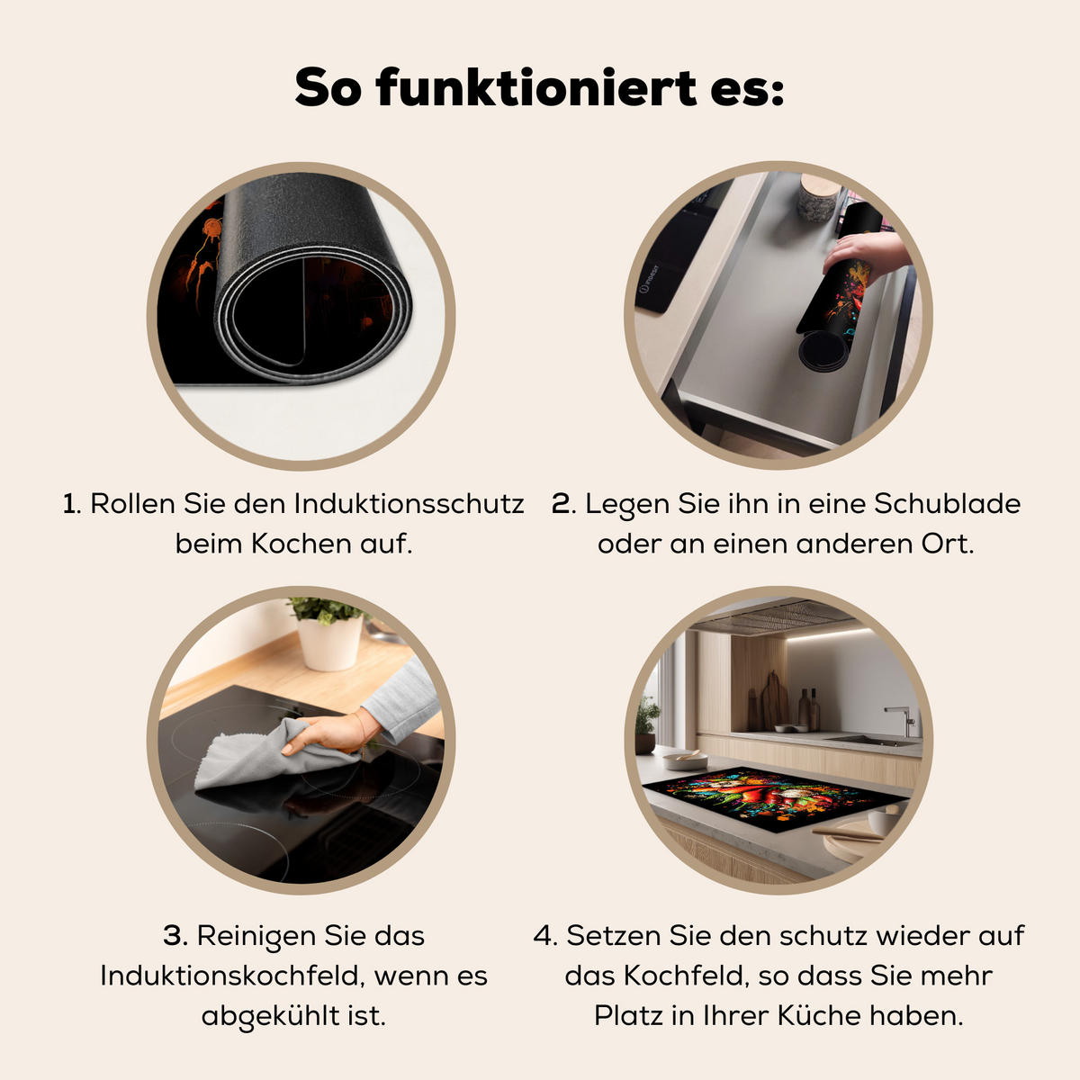 HERDABDECKPLATTE Gemüse - Paprika - Knoblauch - Graffiti - Farbe - Bunt 90x52 cm - Rot, Kunststoff (90/52/0.2cm) - MuchoWow