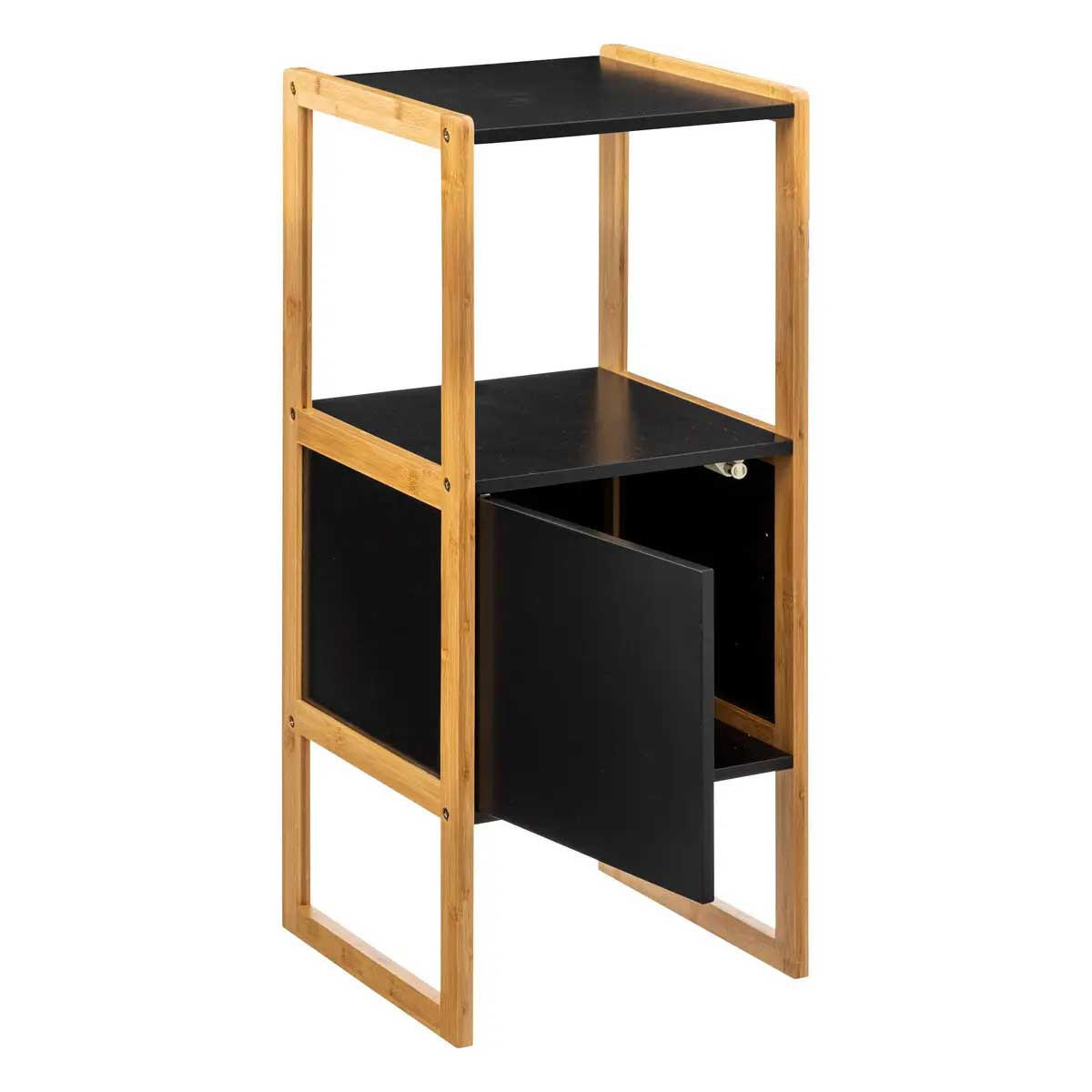 BADEZIMMERSCHRANK Natureo 33/33/80 cm - Schwarz, Holzwerkstoff (33/80/33cm) - 5five Simply Smart