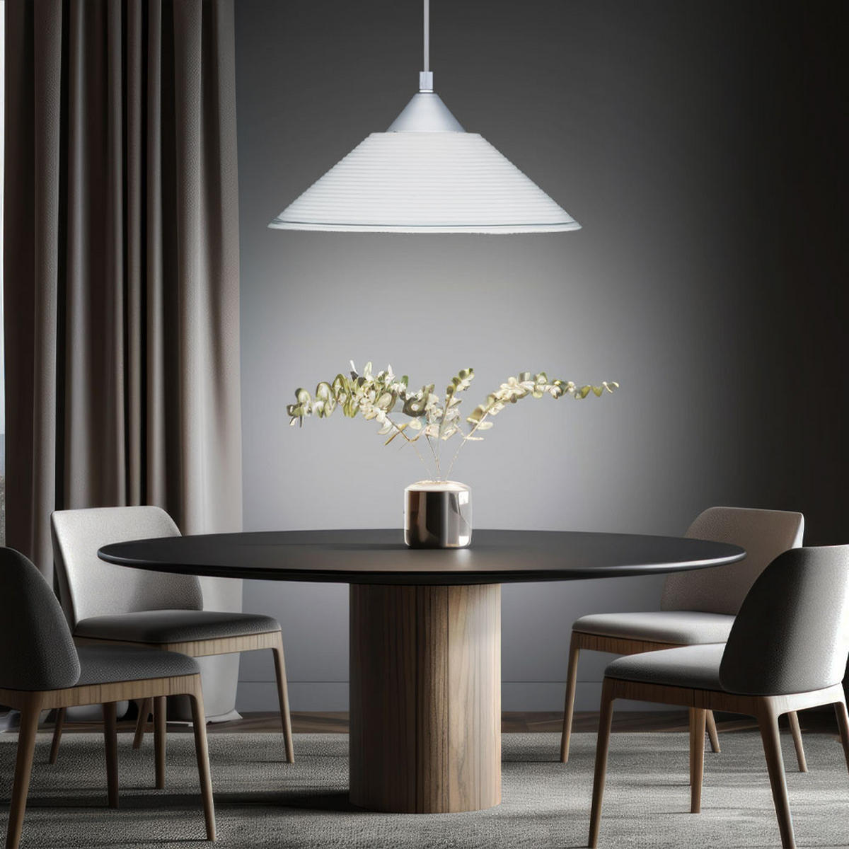 HÄNGELEUCHTE Weiß Metall - Weiß, Glas (30/30/125cm)