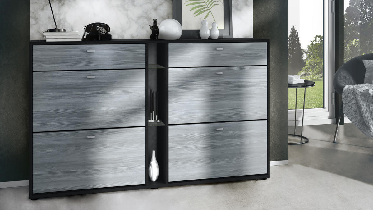 SCHUHSCHRANK Today Fronten in Avola-Anthrazit - Anthrazit, Holzwerkstoff (155.5/95/28cm) - Vladon