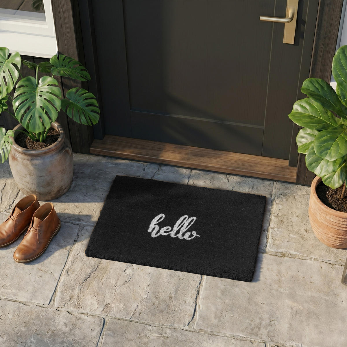ROHOŽ - čierna, textil/plast (60/40cm) - Relaxdays