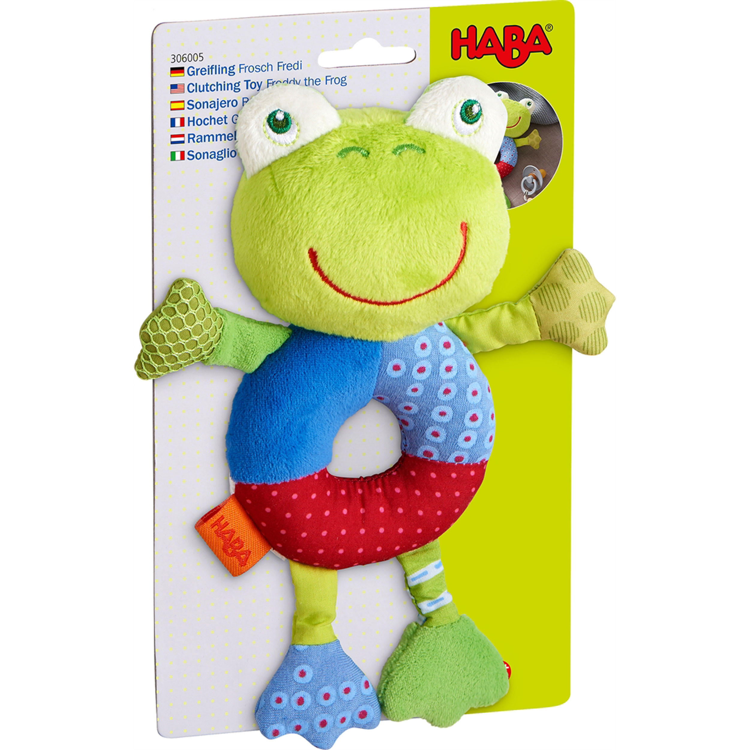 GREIFLING Frosch Fredi, ab 6 Monaten - Multicolor, Kunststoff (15/5/24cm) - Haba