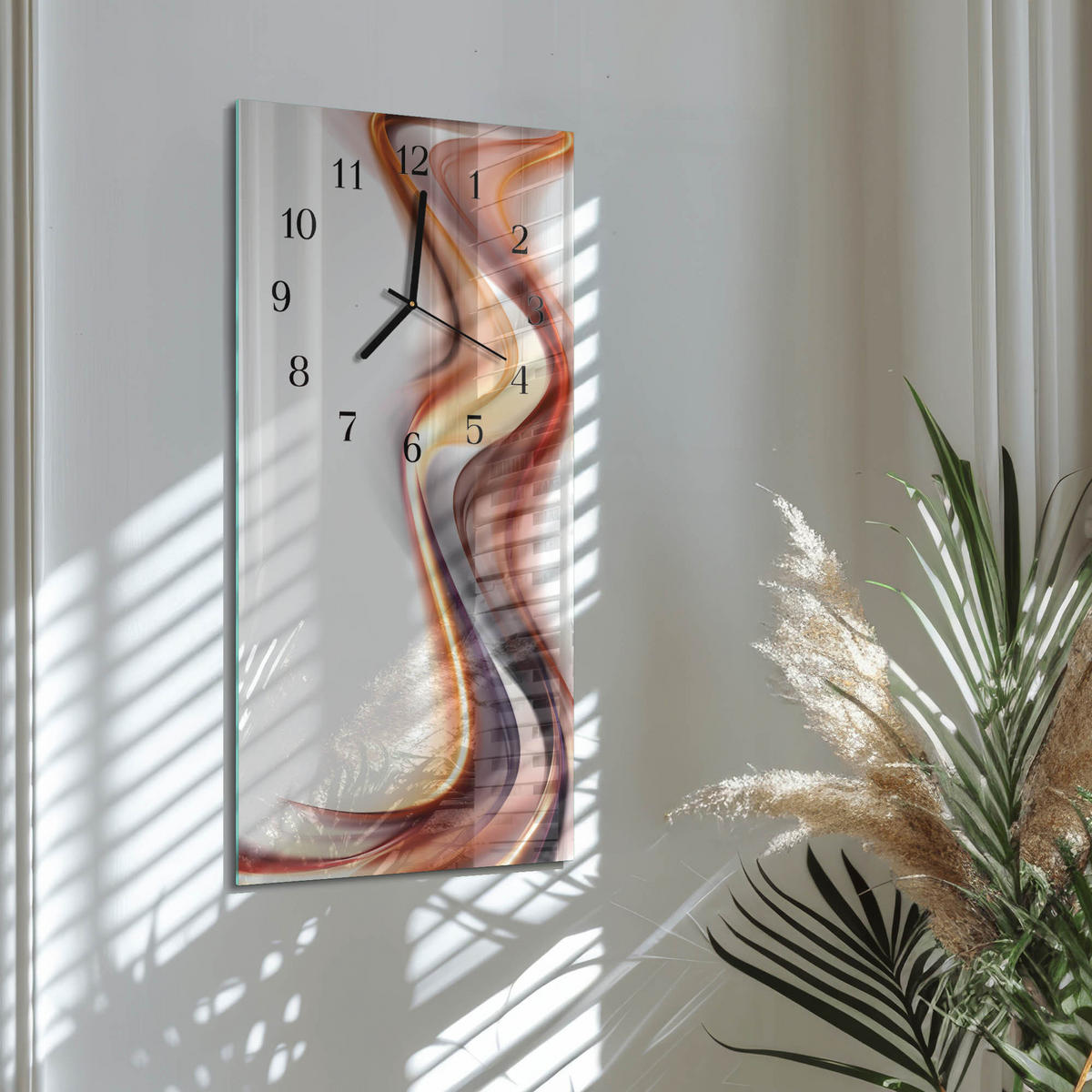 WANDUHR 60x30 cm - Blumenallee - Multicolor, Glas (30/60/0.4cm) - TULUP