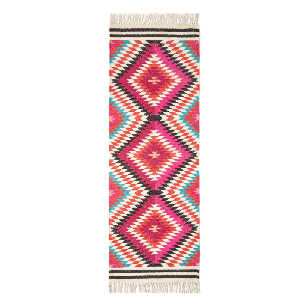 KELIM-TEPPICHLÄUFER Manila handgewebt 66/200 cm - Multicolor, Textil (66/200cm) - Homescapes