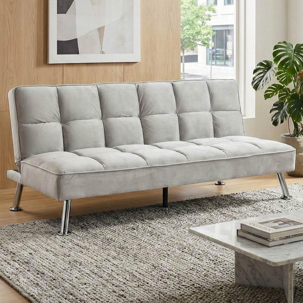 SOFA Grau - Grau, Textil (181/82/107cm) - MCW