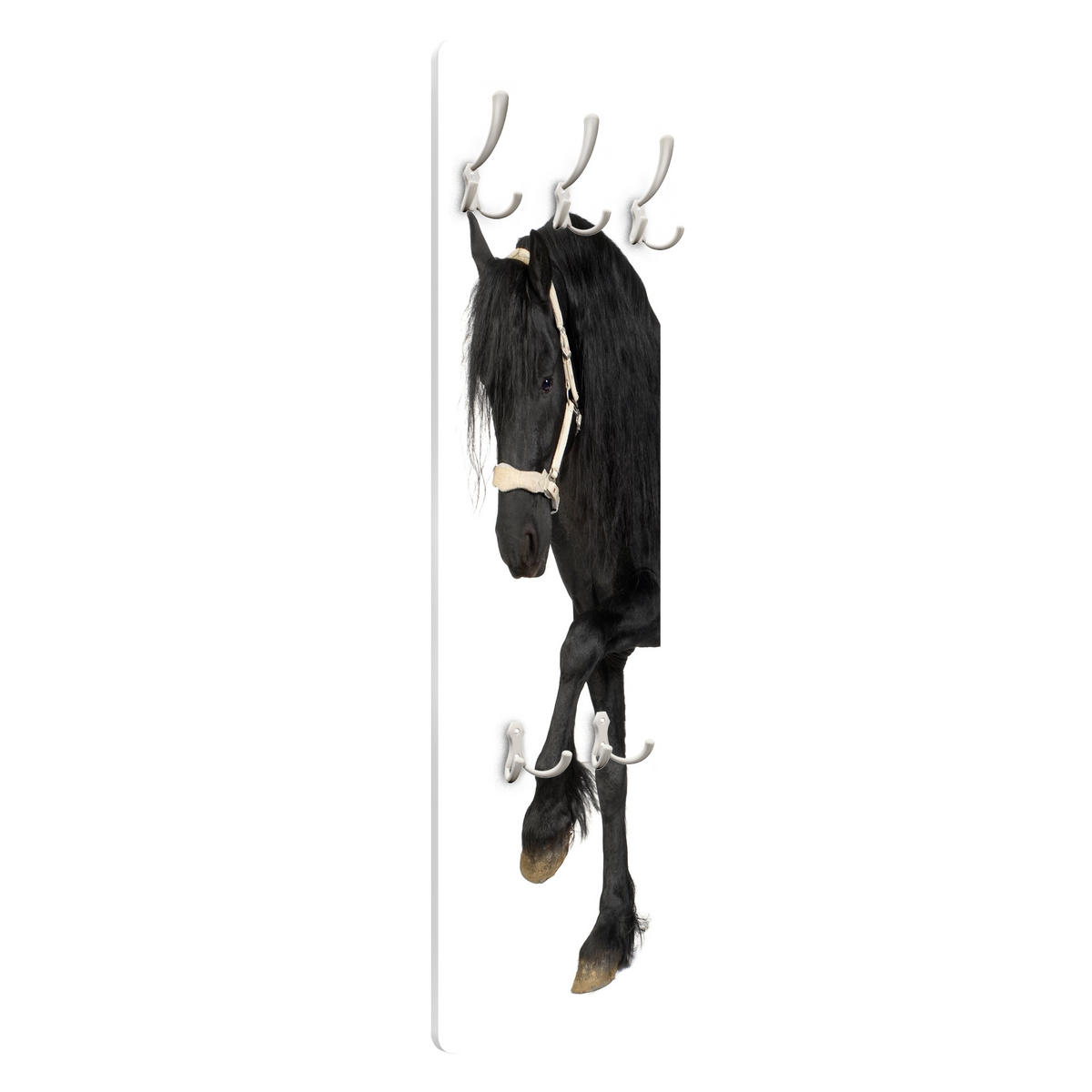 WANDGARDEROBE - Friesenstute 34/105 cm - Schwarz, Holzwerkstoff (34/105/1.6cm) - Bilderwelten
