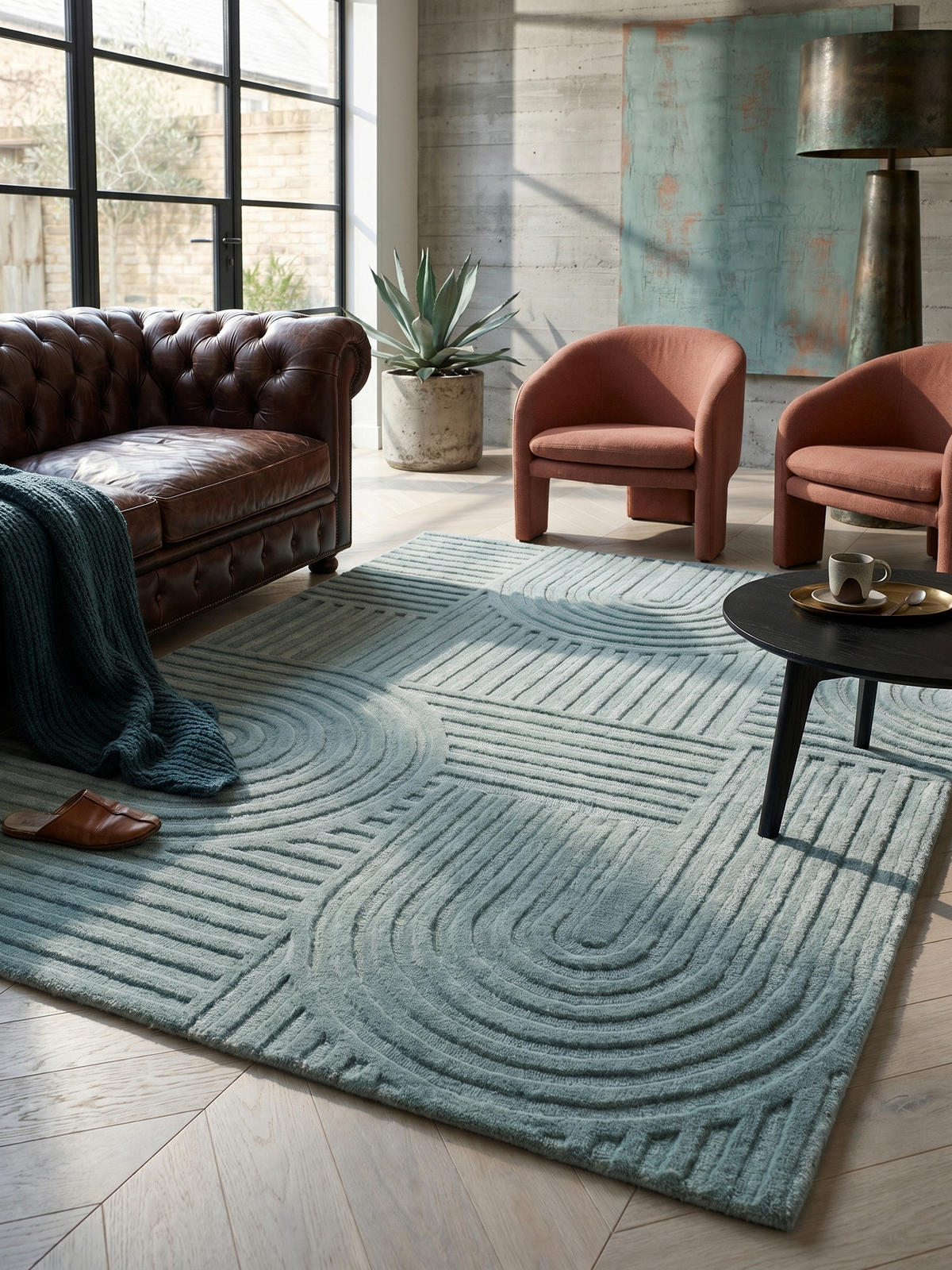 WOLLTEPPICH LEVEN 160/230 cm - Blau, Textil (230/160cm) - KADIMA DESIGN