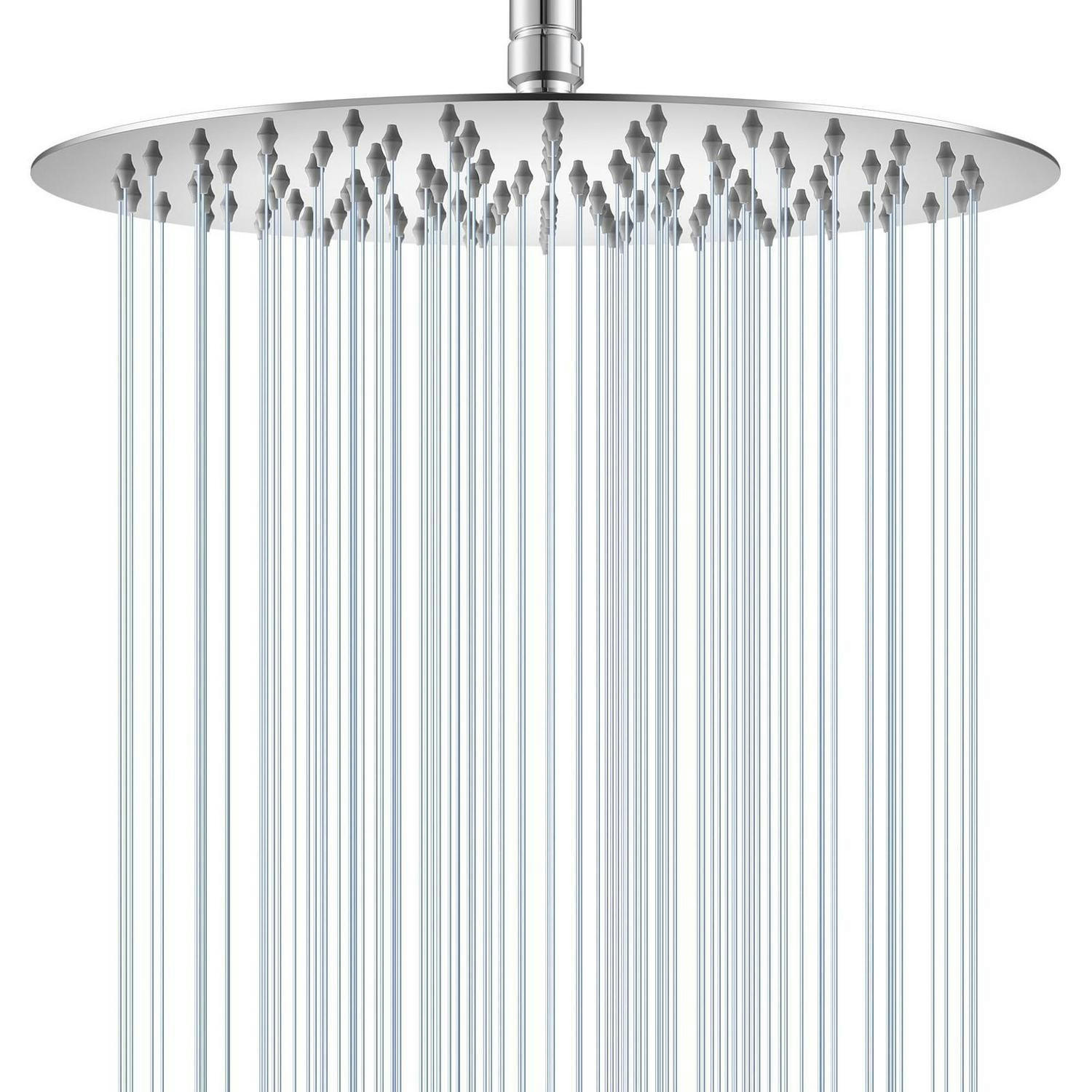 REGENDUSCHE 30 cm Chrom Edelstahl Wassersparend - Silberfarben, Metall (30.5/12.7/30.5cm)