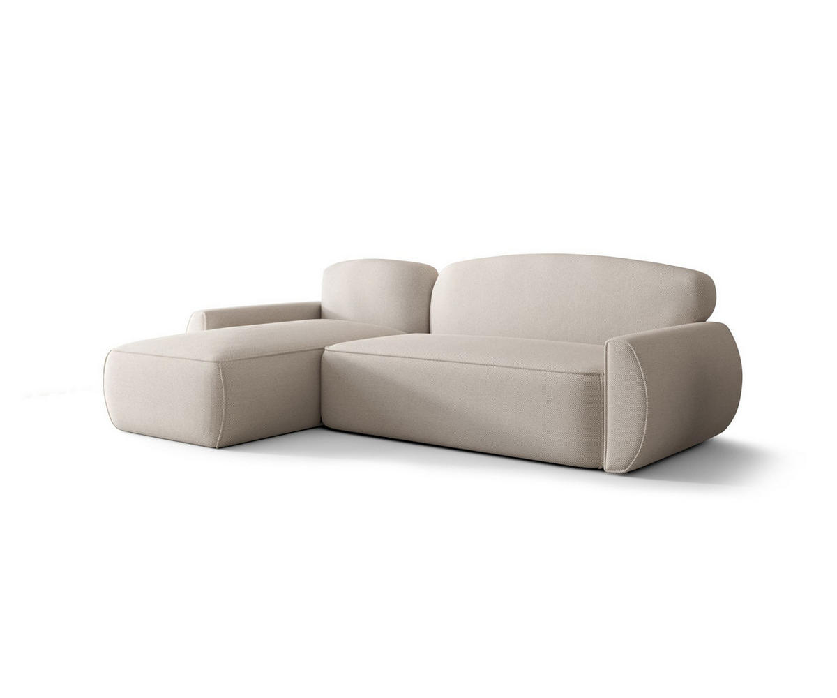ECKSOFA mit Schlaffunktion LUCAS Curio 02 Links - Creme, Textil (240/145cm) - Bedante