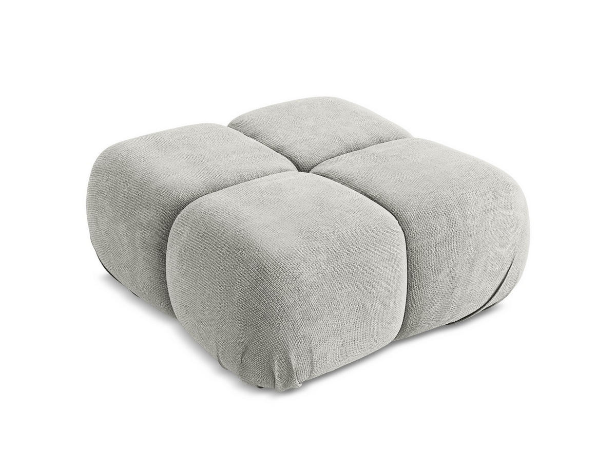 POUF Chenille Stoff Grau - Hellgrau/Schwarz, Kunststoff/Textil (95/41/95cm) - Makamii