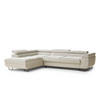 ECKSOFA Concord Beige grau Chenille-Stoff - Links Seite - Greige/Schwarz, Holz/Holzwerkstoff (203/277cm) - Maison de Reve