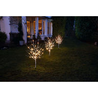 LED-STRÄUCHER Birkenoptik - 85 cm hoch mit 3x32 warmweißen LEDs, elastische Zweige und Timerfunktion für festliche Weihnachtsdeko - Weiß, Kunststoff (35/35/85cm) - Northpoint