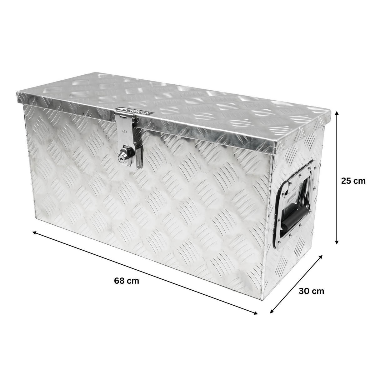 DEICHSELBOX Titan Anhängerbox 25x68x30cm Aluminium - Silberfarben, Metall (68/25/30cm) - PROREGAL
