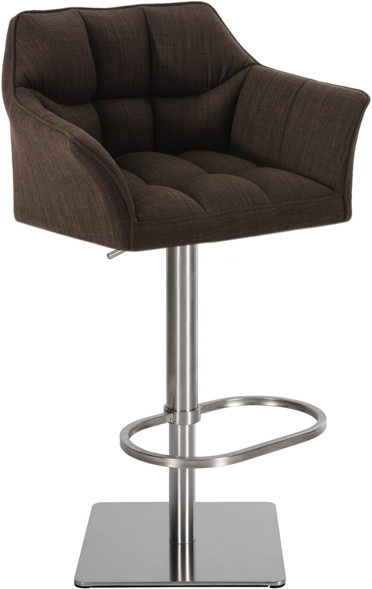 BARHOCKER Stoff Braun - Edelstahlfarben/Braun, Textil/Metall (64/88/45cm) - CLP