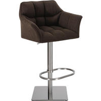 BARHOCKER Stoff Braun - Edelstahlfarben/Braun, Textil/Metall (64/88/45cm) - CLP