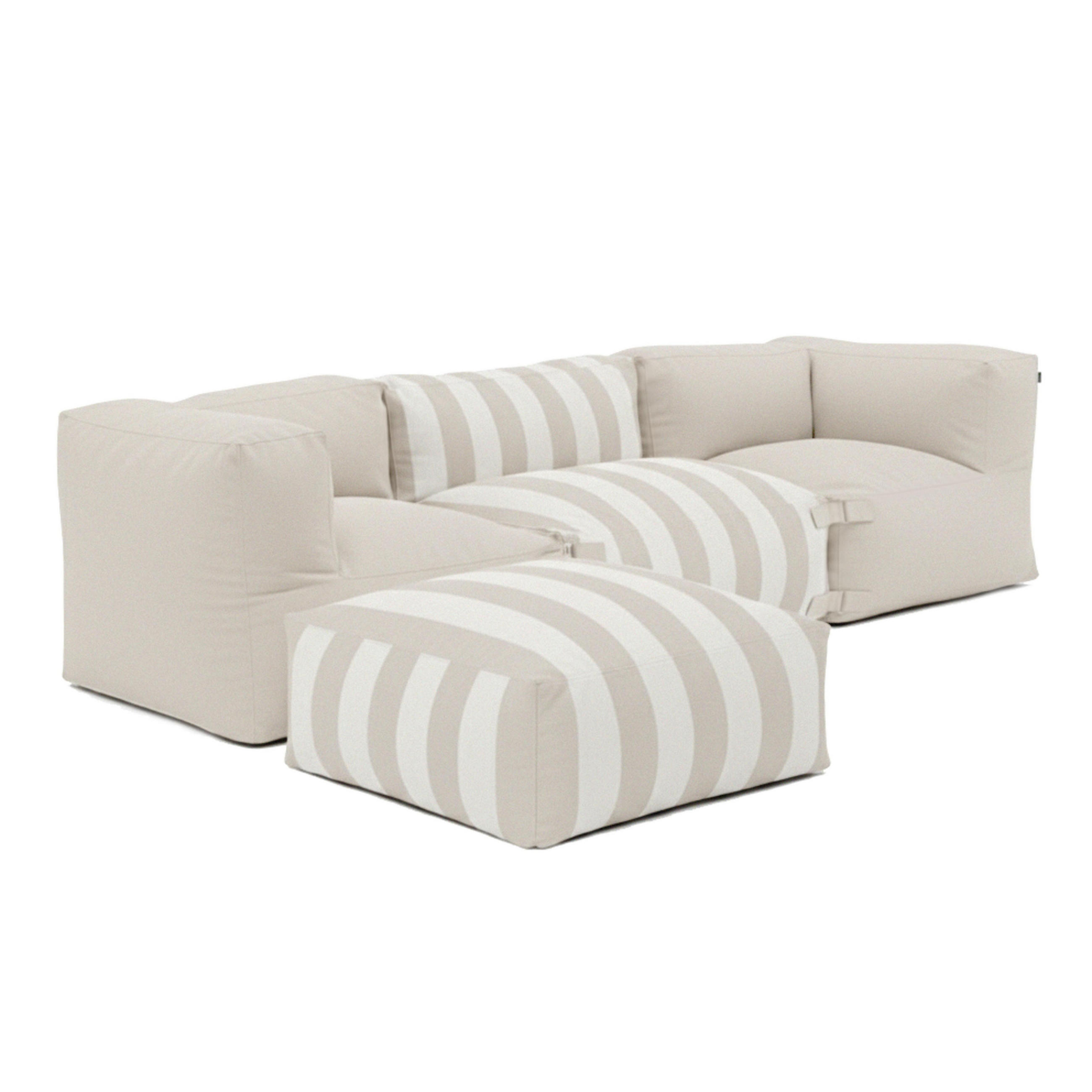 GARTENSOFA mit 4 Sitzplätzen, Beigefarbe - Beige, Textil (85/65/255cm) - Oviala