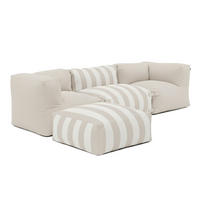 GARTENSOFA mit 4 Sitzplätzen, Beigefarbe - Beige, Textil (85/65/255cm) - Oviala