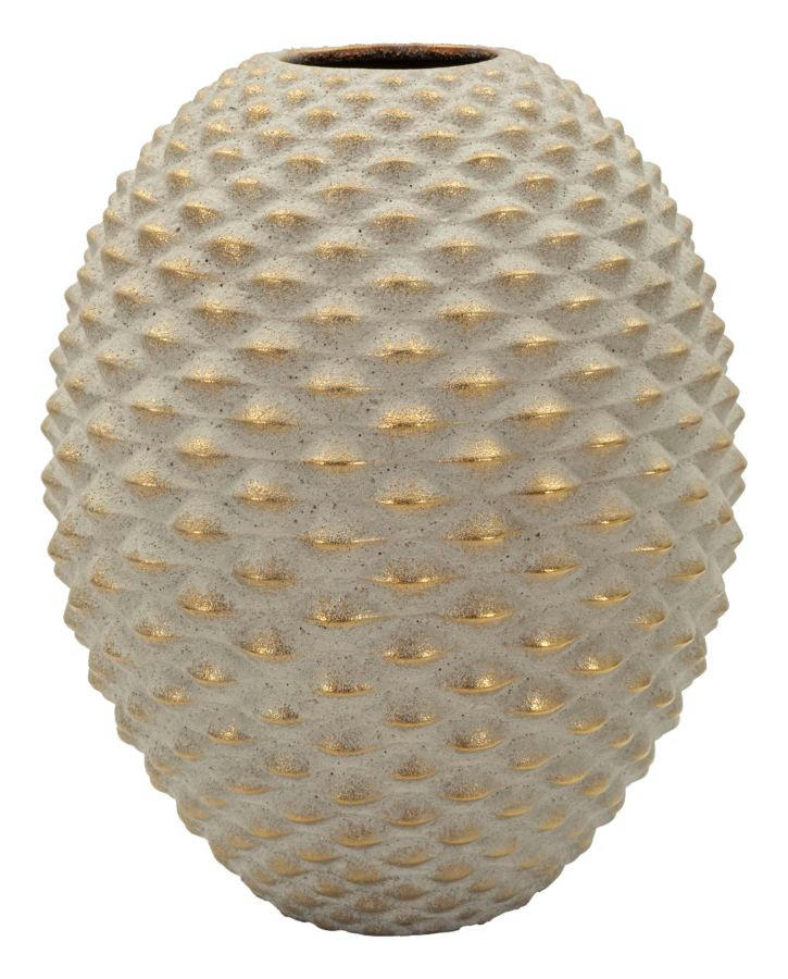 Mauro Ferretti Dekovase Grau, Gold 36 cm