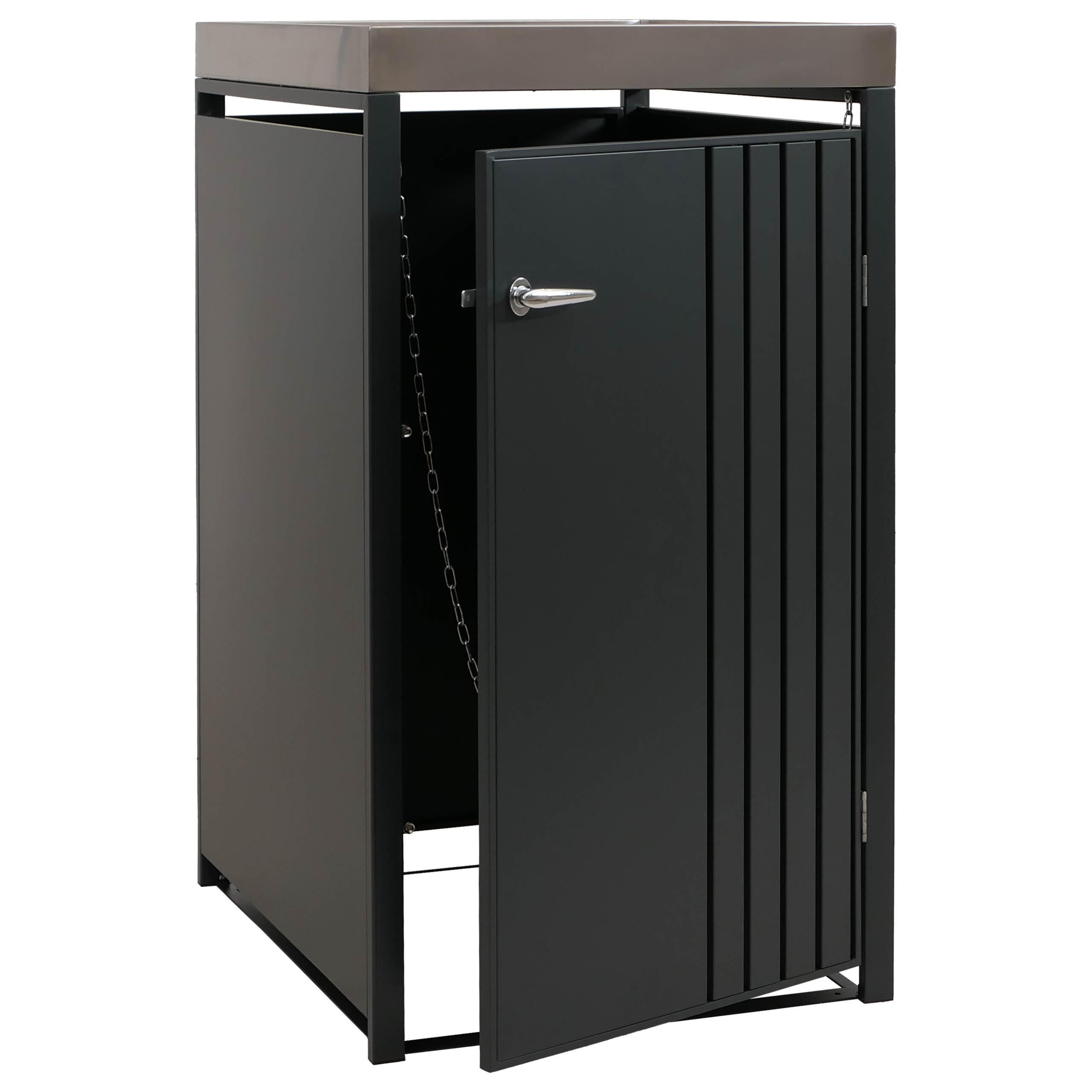 1ER-MÜLLTONNENVERKLEIDUNG Anthrazit - Anthrazit, Metall (68/125/84cm) - MCW