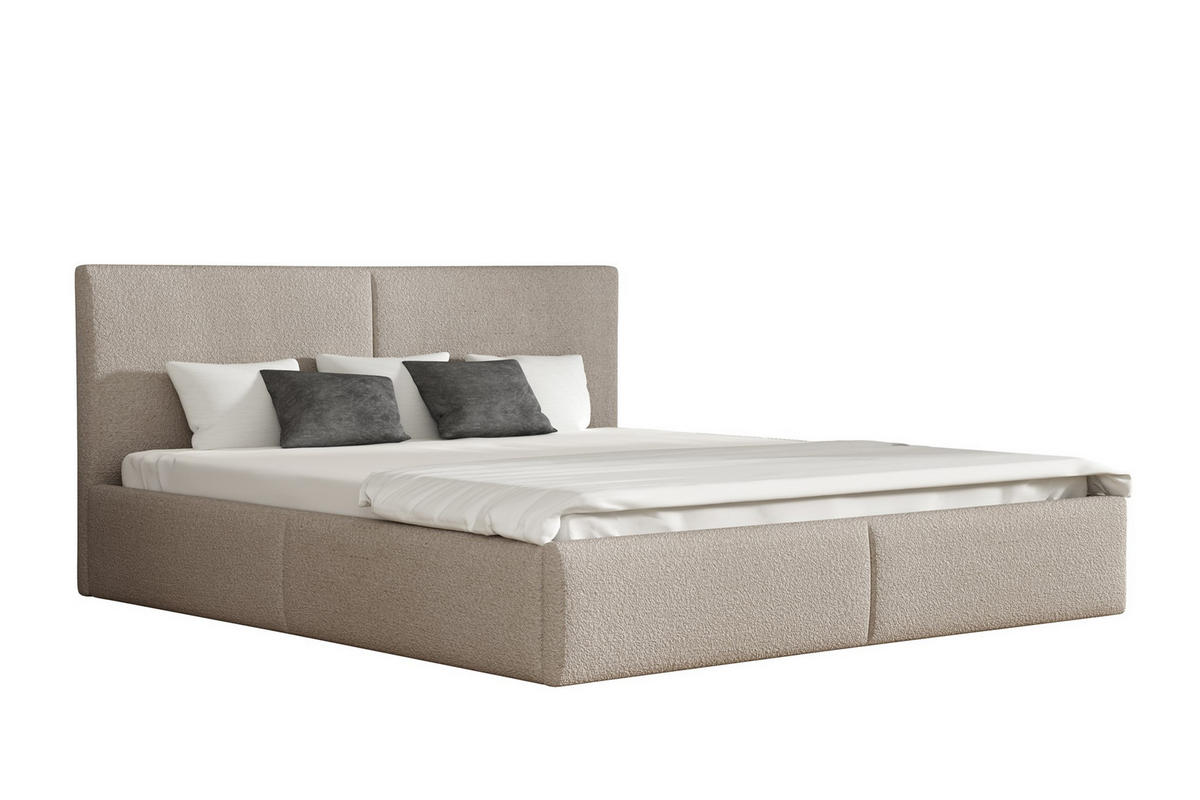 POLSTERBETT Bergen Freya Komplett - Taupe, Holzwerkstoff/Textil (160/200cm) - Fun Möbel