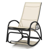 SCHAUKELSTUHL Beige - Beige, Metall (123/53/62cm) - COSTWAY