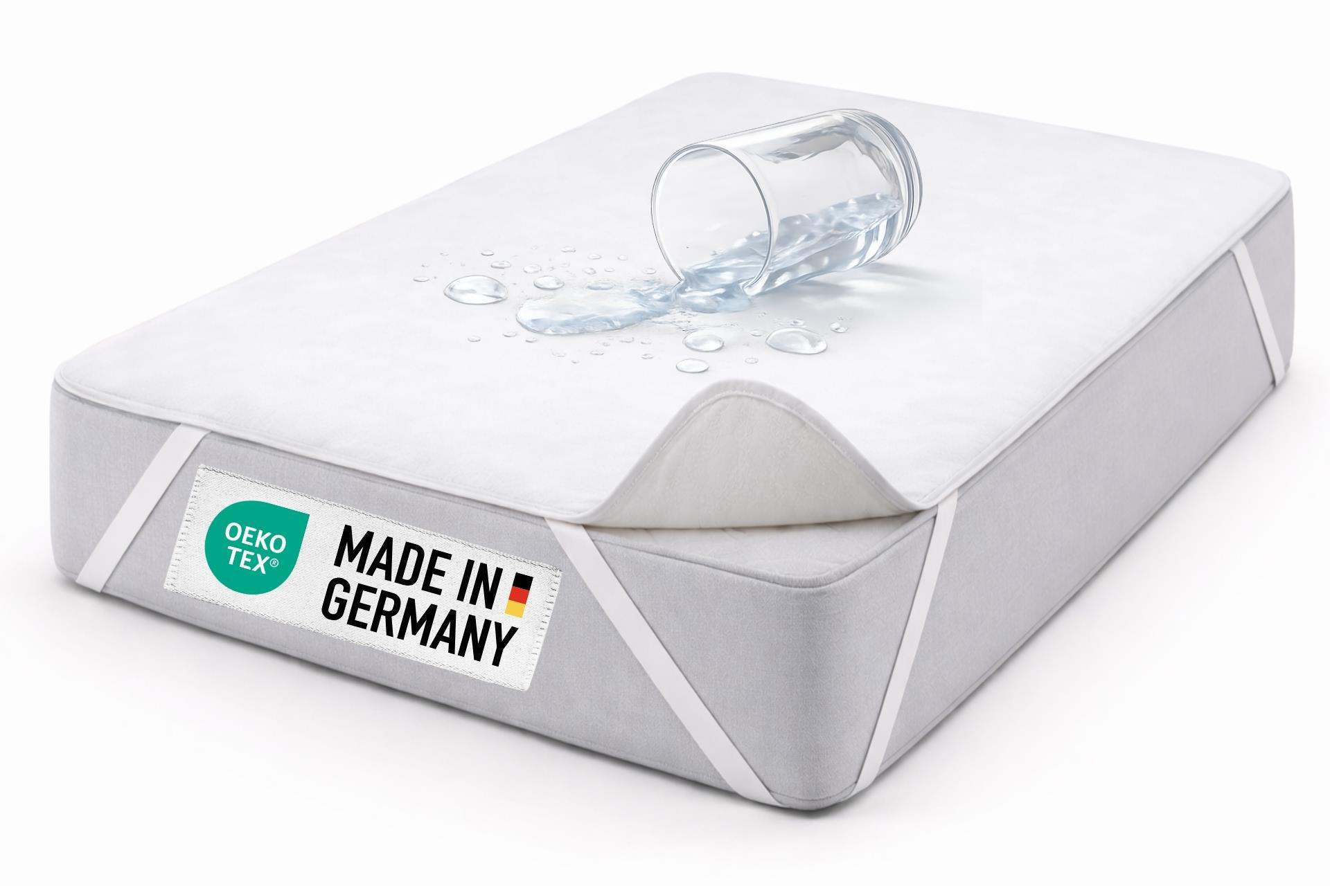 MOLTON-MATRATZENSCHONER 90x200 wasserdicht - Inkontinenz Matratzenschutz Auflage wasserfest - Matratzenauflage 90 x 200 cm Made in Germany - Weiß, Textil - Carpe Sonno