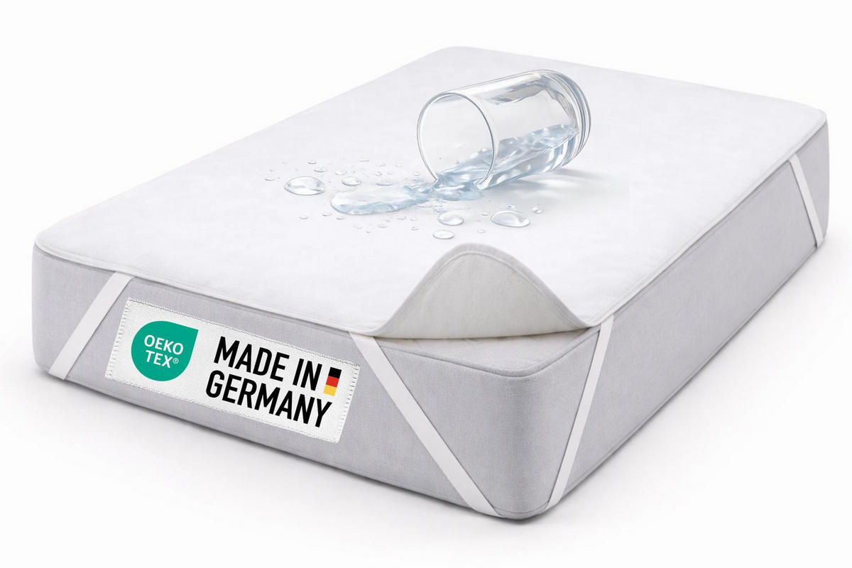 MOLTON-MATRATZENSCHONER 90x200 wasserdicht - Inkontinenz Matratzenschutz Auflage wasserfest - Matratzenauflage 90 x 200 cm Made in Germany - Weiß, Textil - Carpe Sonno