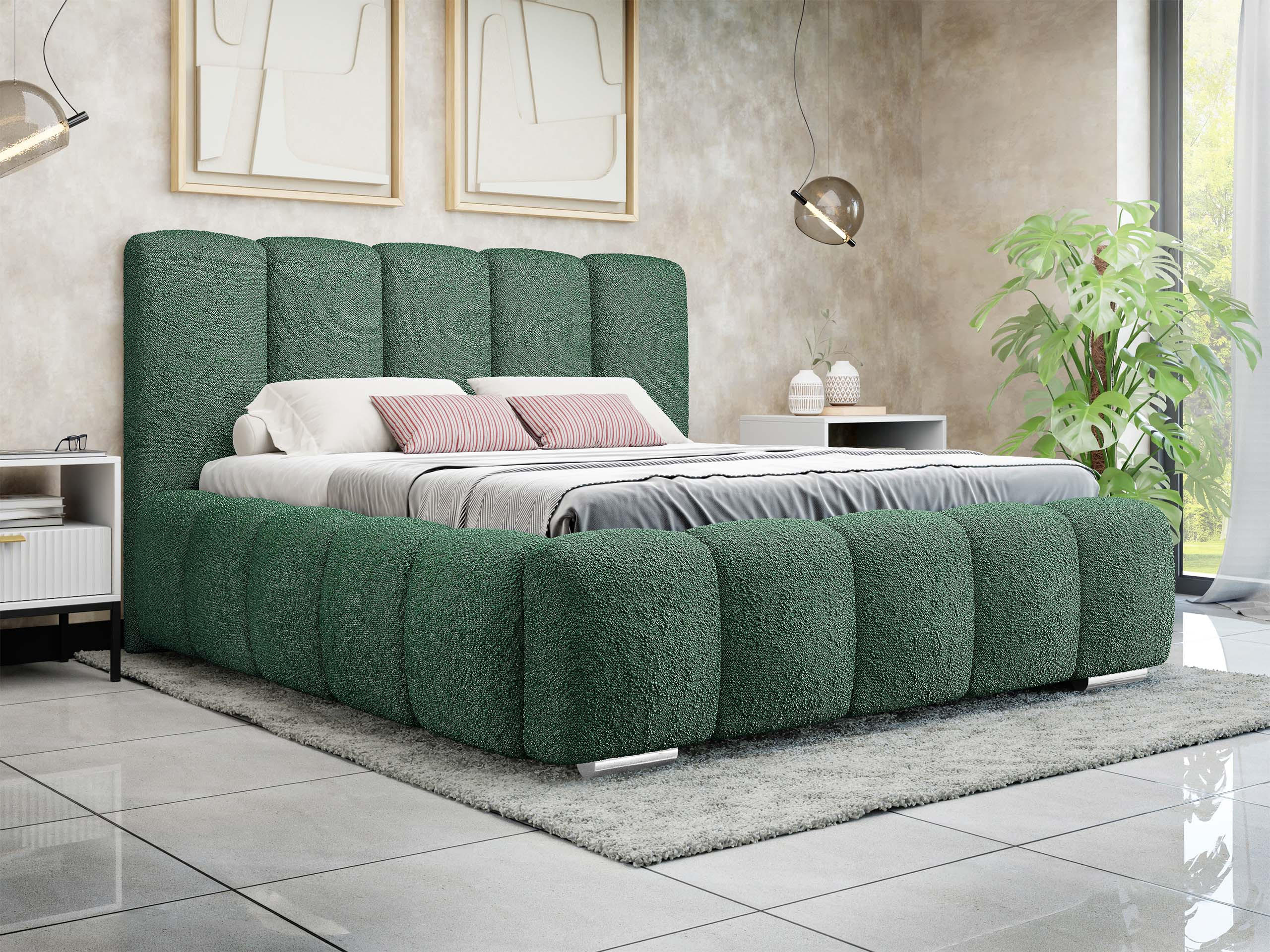 POLSTERBETT Wizko Boucle - Chromfarben/Naturfarben, Holz/Holzwerkstoff (140/200cm) - MIRJAN24