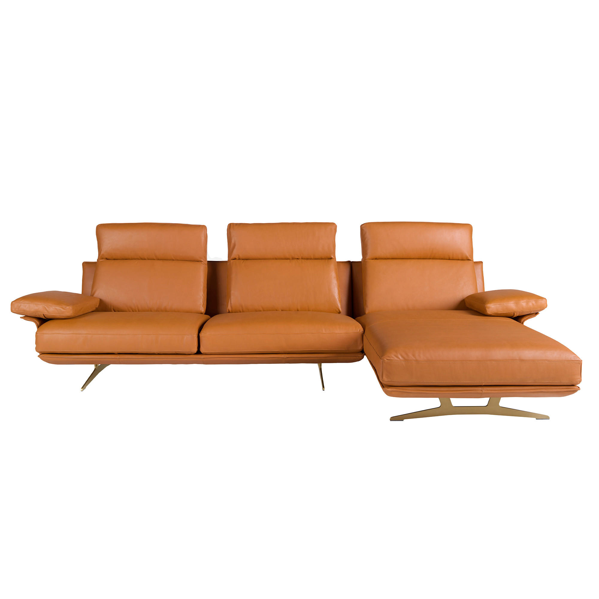 ECKSOFA Rechtes Chaiselongue-Sofa aus braunem Terrakotta-Leder 333/169/102 cm - Terracotta, Leder (333/169cm) - ANGEL CERDA