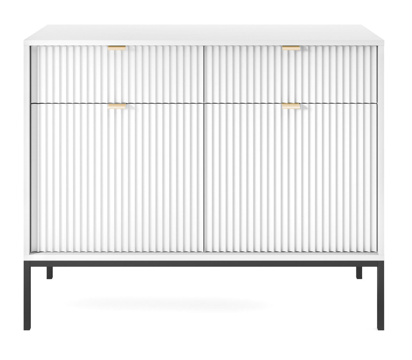 SIDEBOARD Vellore Weiß 104 cm - Goldfarben/Schwarz, Holzwerkstoff/Metall (104/83/39cm) - Selsey