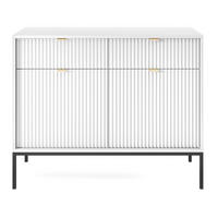 SIDEBOARD Vellore Weiß 104 cm - Goldfarben/Schwarz, Holzwerkstoff/Metall (104/83/39cm) - Selsey