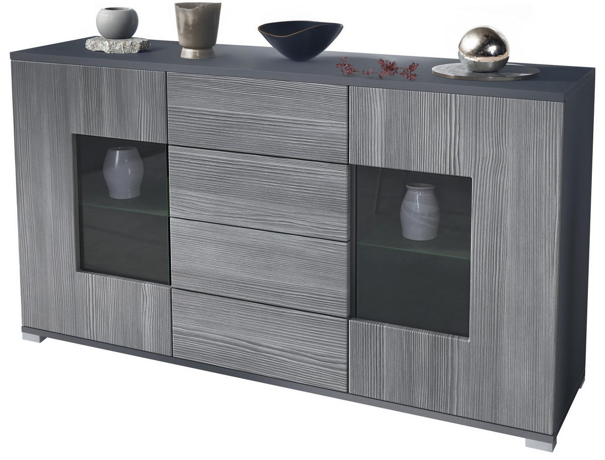 SIDEBOARD Grömitz Avola-Anthrazit - Anthrazit, Holzwerkstoff (138.5/75.5/35cm) - Vladon
