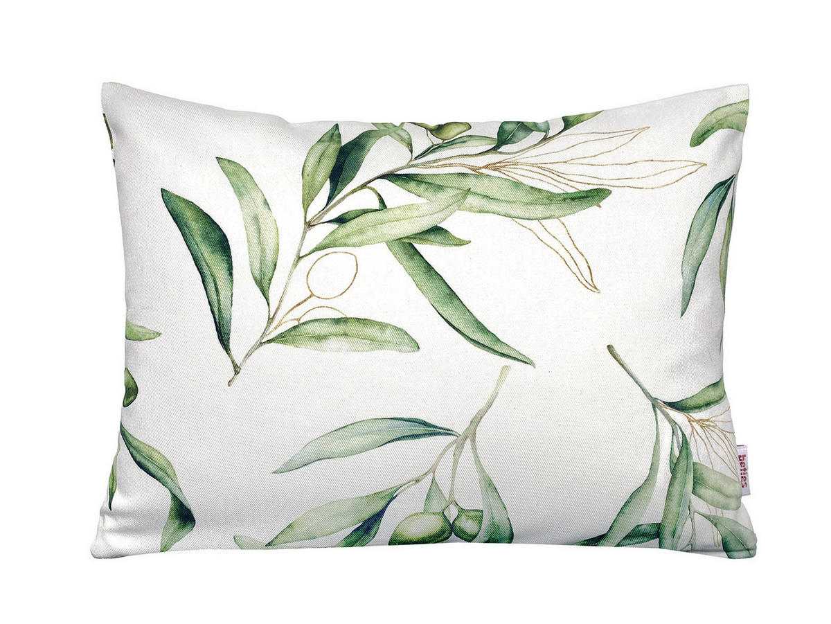 KISSENHÜLLE Italy Collection Oliven 25/35 cm - Ecru/Multicolor, Textil (25/35cm) - beties Heimtextil