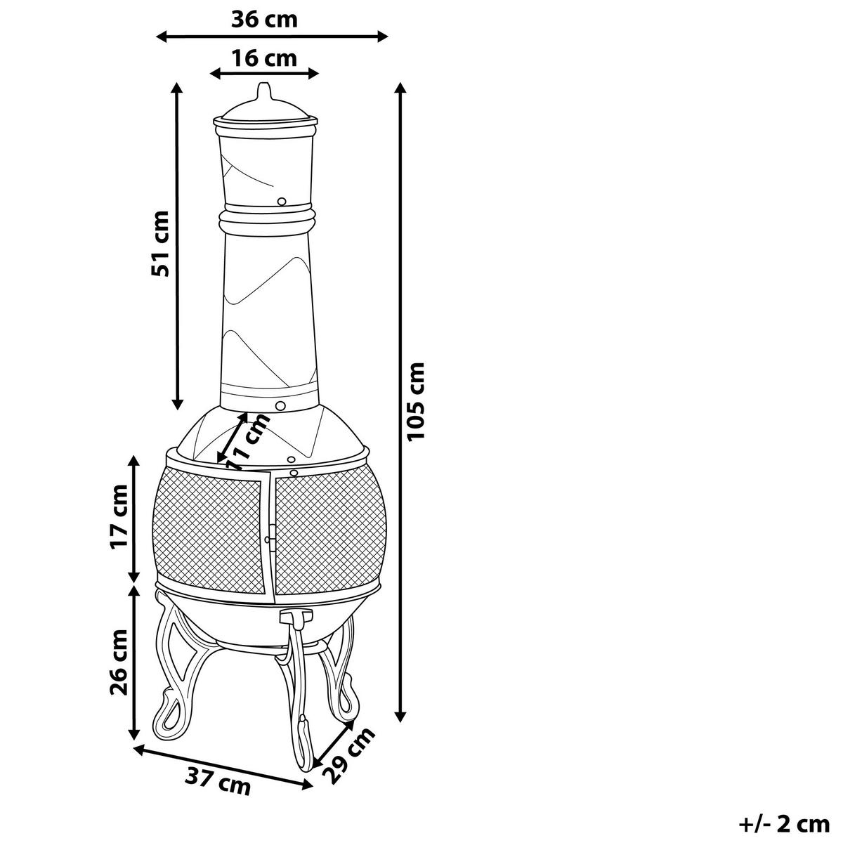 FEUERSTELLE Messing Stahl Tacora - Messingfarben/Goldfarben, Metall (37/105/37cm)