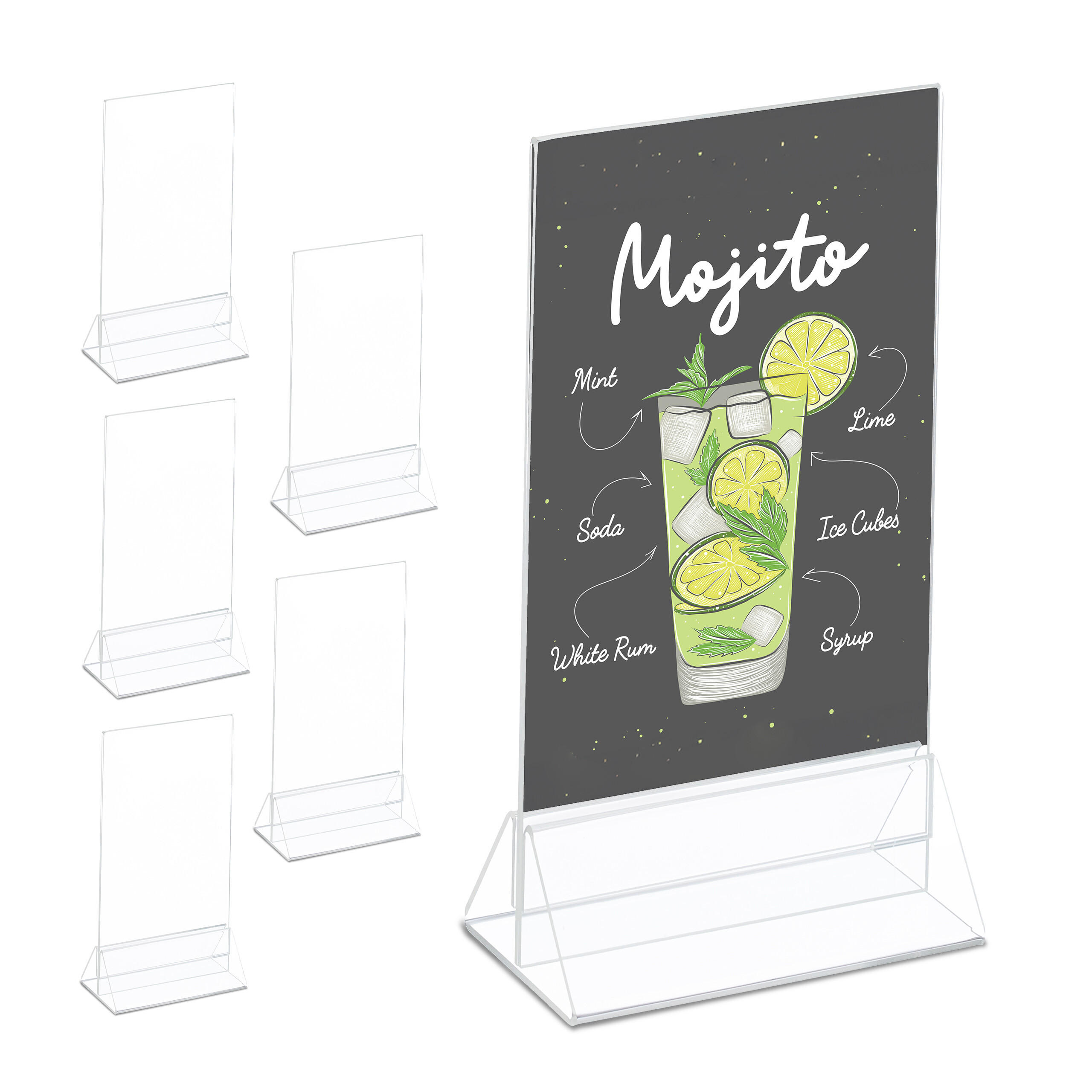 6XNAMIZNI okvir - prozorna, umetna masa (11/19/6cm) - Relaxdays