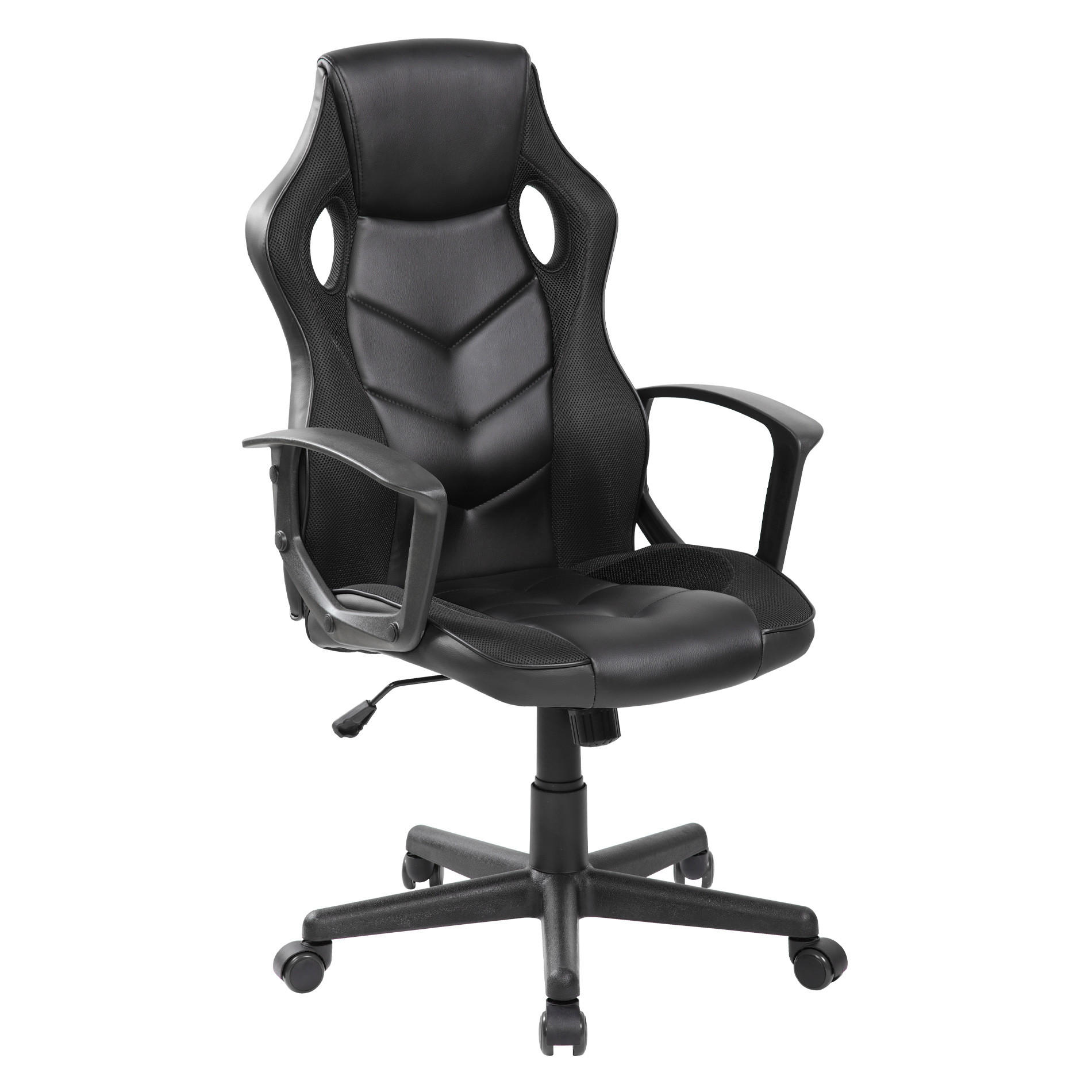 GAMING-STUHL Schwarz 61/60/106 cm - Schwarz, Textil (61/106/60cm) - Mobili Rebecca