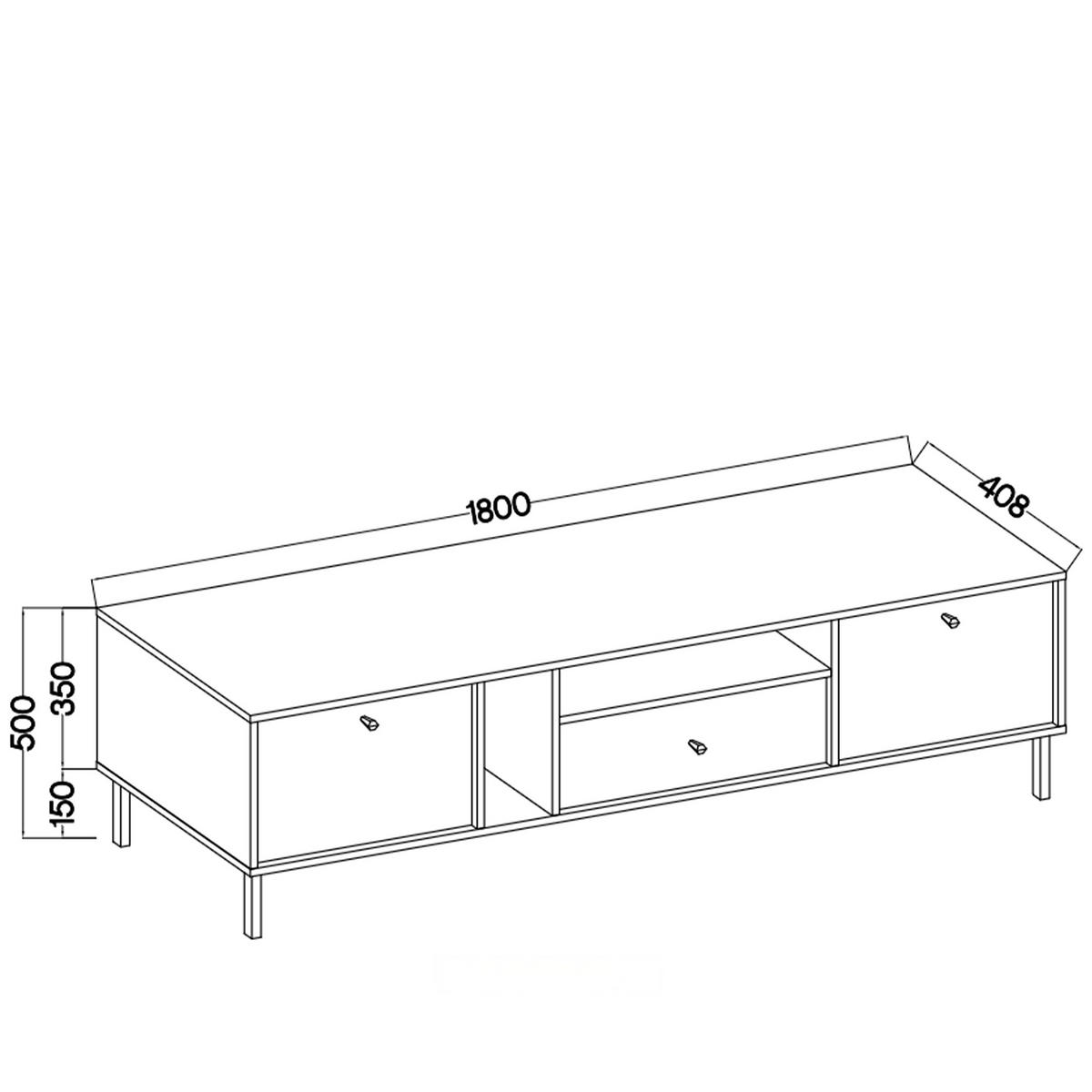 TV-LOWBOARD FLOREN, Creme/Gold - Creme, Holzwerkstoff/Metall (180/50/40.8cm) - KONSIMO®