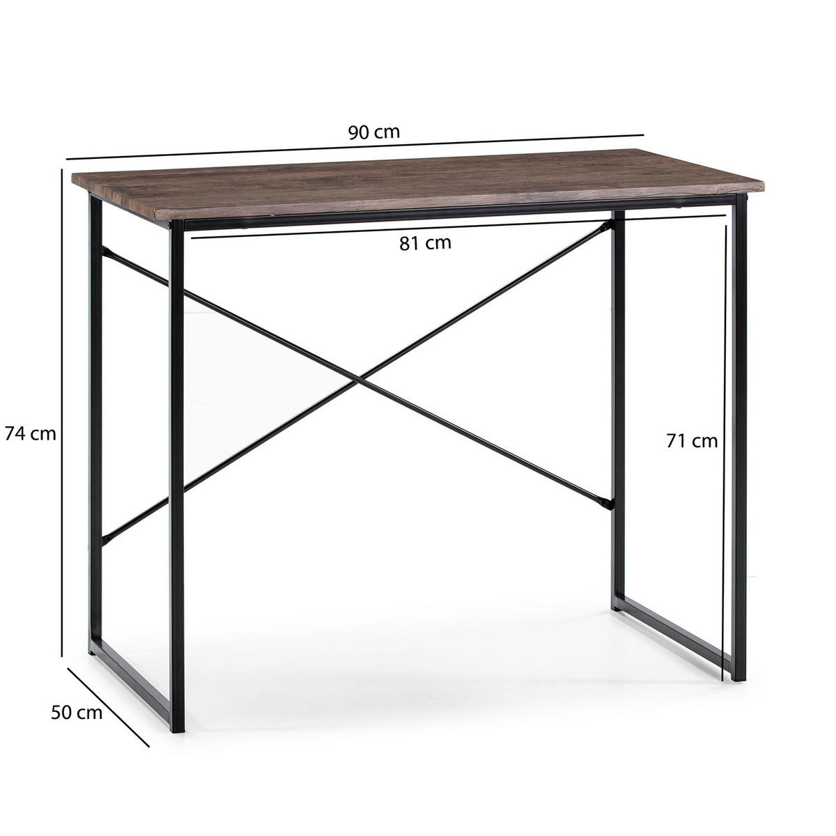 SCHREIBTISCH 90/50/74 Caceres Schwarz - Schwarz, Holzwerkstoff (50/90/74cm) - VS Venta-stock
