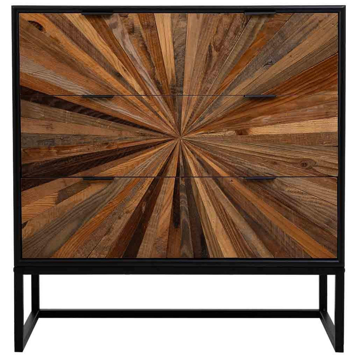 KOMMODE aus Holz 75x36x80 braunem - Schwarz, Metall (36/75/80cm) - Wanderlust
