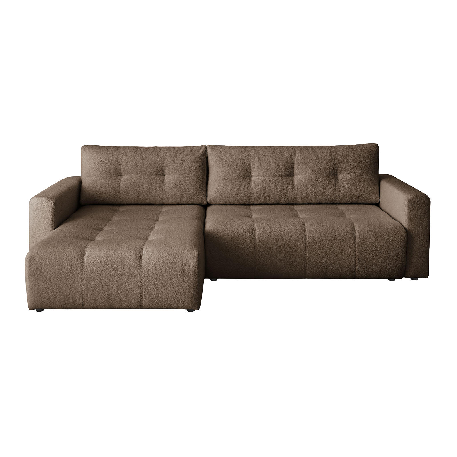 ECKSOFA WALONGO mit Schlaffunktion, Braun - Braun, Textil (261/143cm) - Fedve