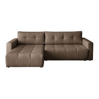 ECKSOFA WALONGO mit Schlaffunktion, Braun - Braun, Textil (261/143cm) - Fedve
