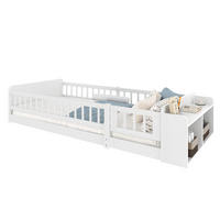 KINDERBETT 90/200 cm Weiß aus Kiefernholz und MDF mit offenem Stauraum - Weiß, Holz (90/200cm) - OKMYHOME
