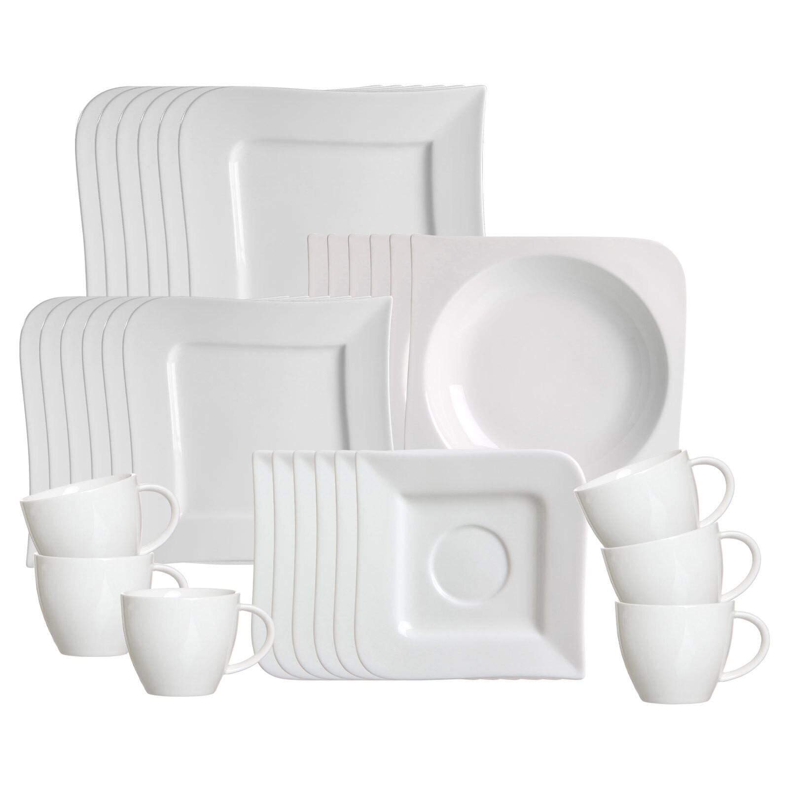 KOMBISERVICE Melodie weiß 30er Set - Weiß, Keramik (1/1/1cm) - Ritzenhoff Breker