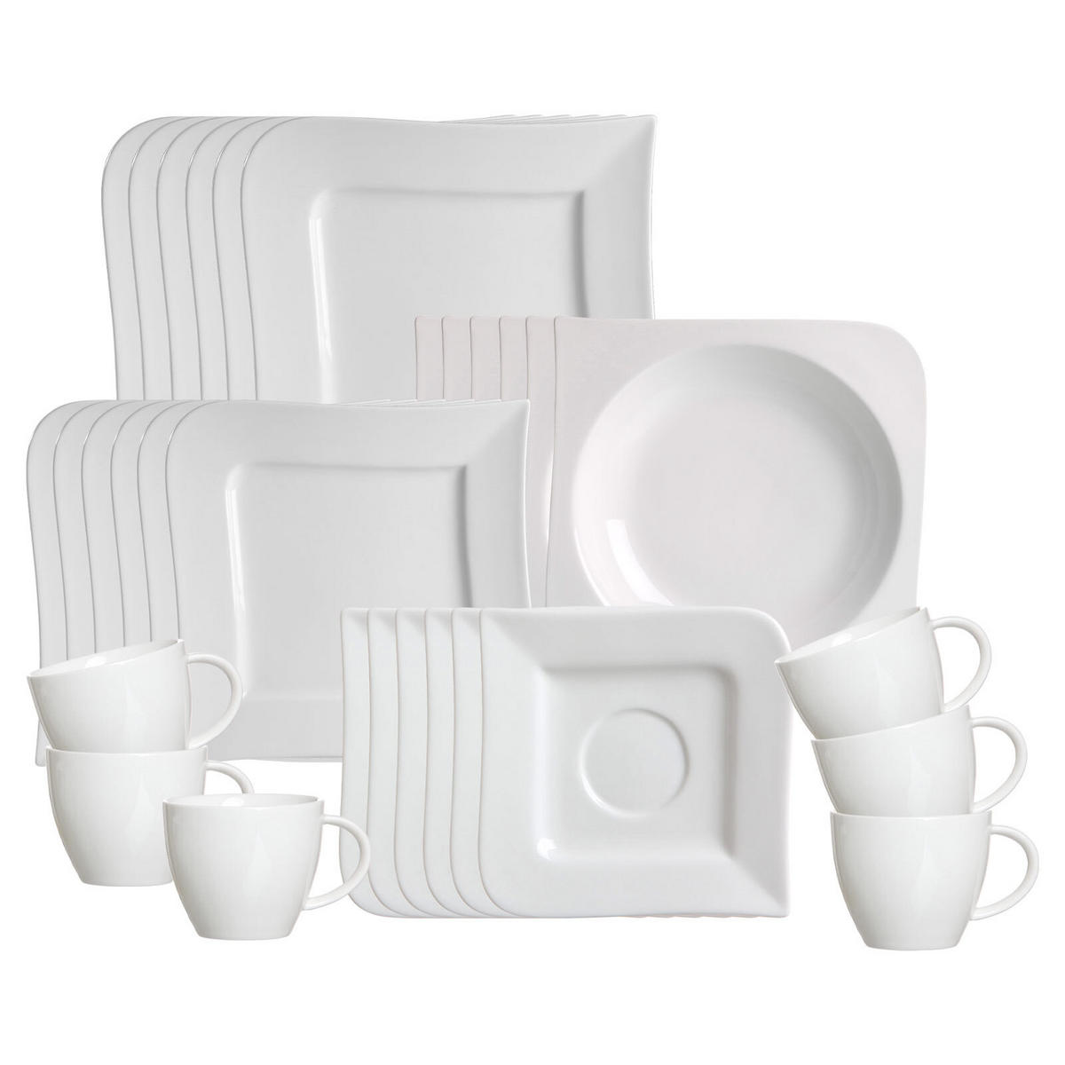 KOMBISERVICE Melodie weiß 30er Set - Weiß, Keramik (1/1/1cm) - Ritzenhoff Breker