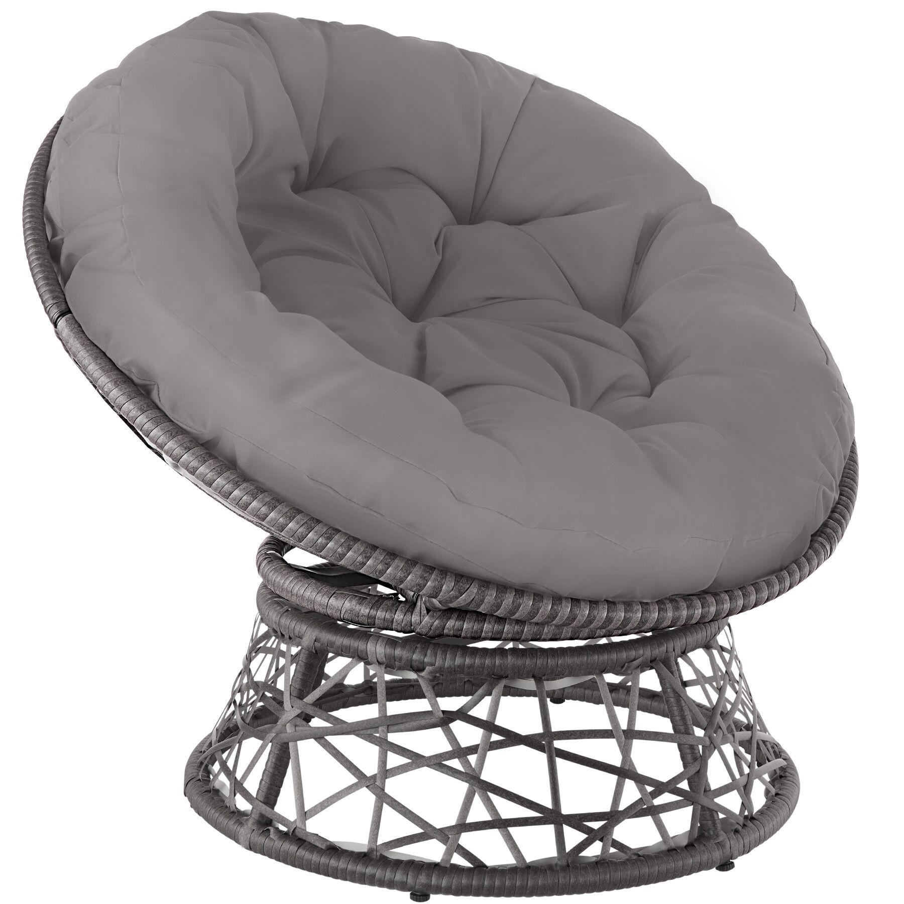 RATTANSESSEL Gargano,92 x 80 x 80,5 cm,grau - Grau, Kunststoff (80/80.5/92cm) - tectake